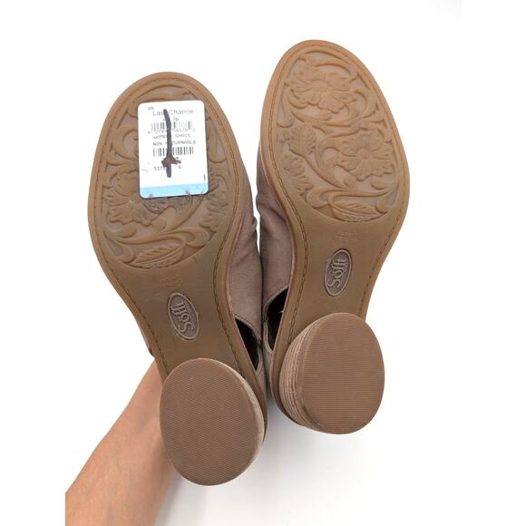 Söfft Catelyn Suede Peep-Toe Ankle Bootie Women's Stone Size US6M EU37 - Picture 7 of 10